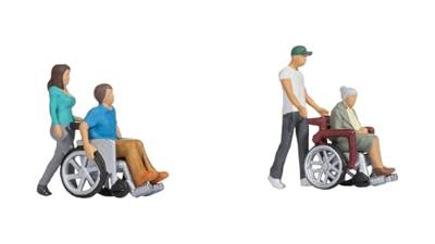 NOCH 15552 H0 Rolstoelgebruikers figuren Geverfd, Staand, Zittend