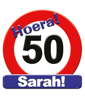 Paperdreams Kroonschild verkeersbord- 50 jaar sarah - thumbnail