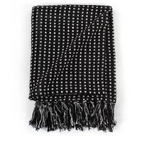 VidaXL Plaid vierkanten 125x150 cm katoen zwart - thumbnail