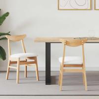Eettafelstoelen 2 pcs Naturel 42 x 47.5 x 81 cm - thumbnail