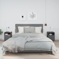 Nachtkastjes 2 st 40x34x55 cm massief grenenhout grijs - thumbnail