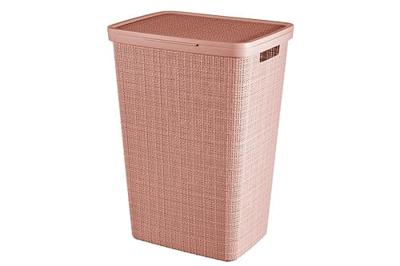 Curver jute wasmand met deksel - 58 liter - roze