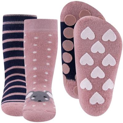 Ewers antislip sokken Stoppi 2-pack Maus hellsilber hellrosa-18-19