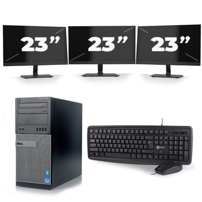 Dell Optiplex 790 Desktop - Intel Core i5-2e Generatie - 8GB RAM - 256GB SSD - Windows 10 + 3x 23 inch Monitor