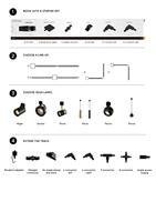 Lucide TRACK FLORIS Hanglamp - 1-fase Railsysteem / Railverlichting - 1xGU10 - Mat Goud / Messing (Uitbreiding) - thumbnail