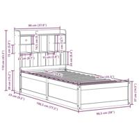 Bedframe zonder matras massief grenenhout wit 90x190 cm - thumbnail