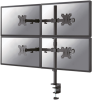 Neomounts FPMA-D550D4BLACK Monitor-tafelbeugel Aantal monteerbare displays: 4 Display(s) 33,0 cm (13) - 81,3 cm (32) Zwart Kantelbaar, Roteerbaar, Zwenkbaar, - thumbnail