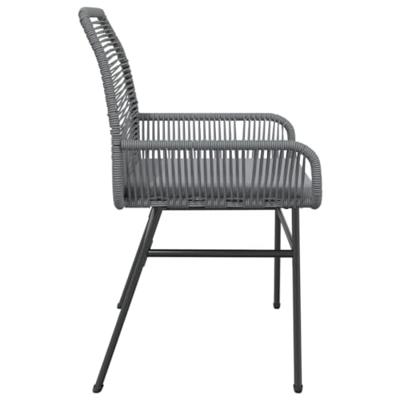 Tuinstoelen 2 st met kussens poly rattan grijs - thumbnail