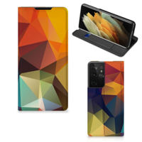Samsung Galaxy S21 Ultra Stand Case Polygon Color - thumbnail