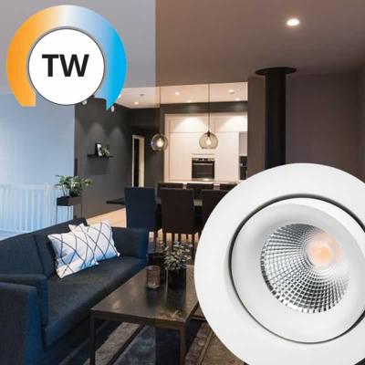 LED inbouwspot Junistar Tunable White 2000 - 4000K 500 lumen 6,5W instelbare lichtkleur en dimbaar