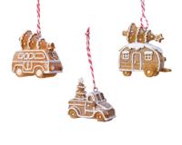 Kersthanger Voertuig met everlands kunstkerstboom poly - thumbnail