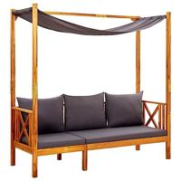 Tuinbank met tafel en voetenbanken massief acaciahout - thumbnail