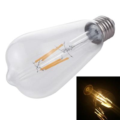 ST64 E27 4W 4 LEDs 600 LM 3000K retro dimmen LED filament gloeilamp energiebesparend licht AC 220V (warm wit)
