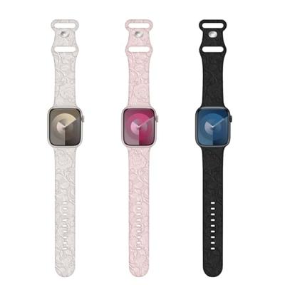 Siliconen bandje Rozen Print - Starlight / sterrenlicht - Geschikt voor Apple Watch 38mm / 40mm / 41mm / 42mm Siliconen bandje Rozen Print - Starlight / sterrenlicht - Geschikt voor Apple Watch 38mm / 40mm / 41mm / 42mm