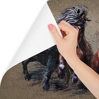 Fotobehang - Drie galopperende Paarden, 11 maten, Prachtige tekening, inclusief behanglijm - thumbnail