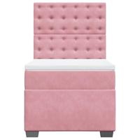 Boxspring met matras fluweel roze 90x190 cm - thumbnail