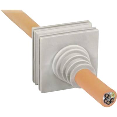 TRU COMPONENTS ELT M1 Kabeldoorvoering Gegroefd Klem-Ø (max.): 12 mm Elastomeer Grijs 1 stuk(s)