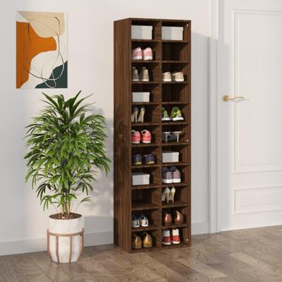 Schoenenkast 54x34x183 cm bewerkt hout bruin eikenkleur