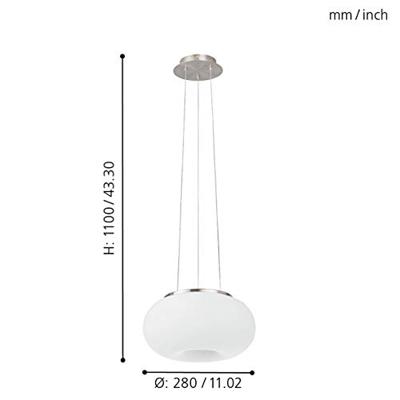 Eglo Design HanglampOptica 28cm nikkel met wit - 86813
