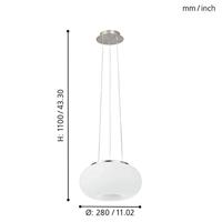 Eglo Design HanglampOptica 28cm nikkel met wit - 86813 - thumbnail