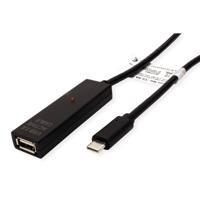 VALUE USB 2.0 Verleng kabel met actieve Repeater, A - C, zwart, 15 m - thumbnail