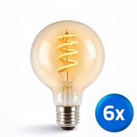 Zigbee E27 spiraal filament lamp Dual White G95 amberkleurig - voordeelset van 6 - thumbnail