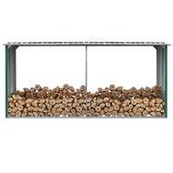 Haardhoutschuur 330x92x153 cm gegalvaniseerd staal groen - thumbnail