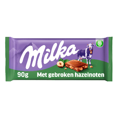 Milka gebroken noot flowpack (24x 90gr)