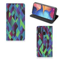 Samsung Galaxy A20e Stand Case Abstract Green Blue - thumbnail