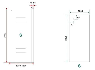 Side zijwand voor Puerta en Slide nisdeur 1400 x 2000 x 8 mm nano helder glas/chroom