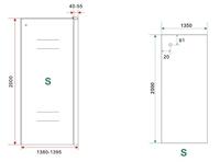 Xellanz Side zijwand voor Softclose 2.0 schuifdeur en Slide nisdeur 140 cm 8 mm Nano - thumbnail