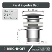 Schutte Design CLIC-CLAC Waste | met Overloop | 1 ¼“ x 65 mm| mat zwart - 98807420 98807420 - thumbnail