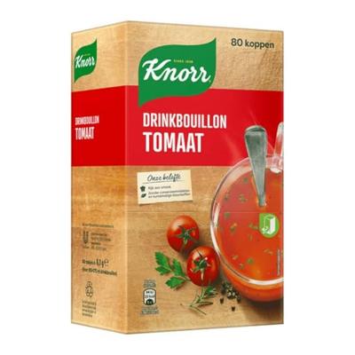 Knorr drinkbouillon tomaat, 175 ml, doos van 80 stuks