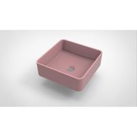 Arcqua Case waskom - 37x37cm - Vierkant - Cast marble Roze Mat WAS403840 - thumbnail