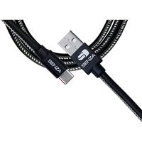 Senza Premium Leather Charge/Sync Cable USB-C 1.5m. 15W Black - thumbnail