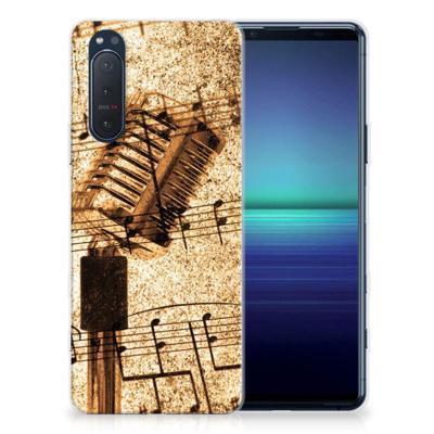 Sony Xperia 5II | Siliconen hoesje | met foto Bladmuziek