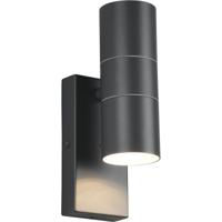 LED Tuinverlichting met Dag en Nacht Sensor - Buitenlamp - Trion Lorida Up and Down - GU10 Fitting - Spatwaterdicht IP44 - Rond - Mat Antraciet - Aluminium - thumbnail