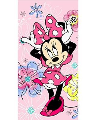 Minnie Mouse strandlaken flowers 70 x 140 cm roze Minnie Mouse strandlaken flowers 70 x 140 cm roze