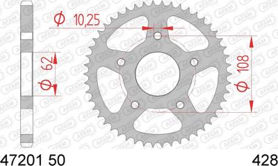 AFAM Chain wheel 428 50z steel silver