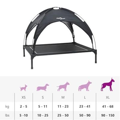 VidaXL Hondenbed zwart 104 x 86 x 84,5 cm staal