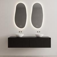 Onderkast Gliss Design Timotheus 180 CM 2 Lades Incl Topplaat Black Veneer - thumbnail