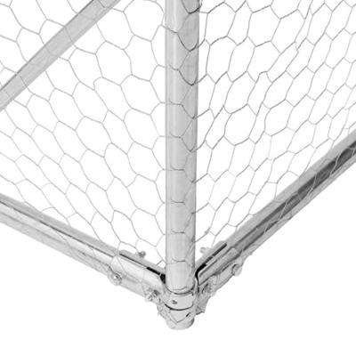 Hondenkennel buiten met deksel 3x2x1,9 m gegalvaniseerd staal - thumbnail
