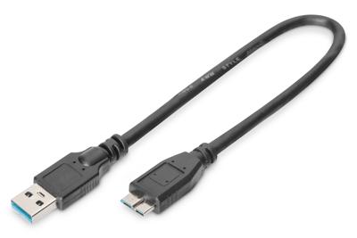 Digitus AK-300117-003-S 0.25m USB A Micro-USB B Mannelijk Mannelijk Zwart USB-kabel