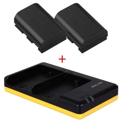 2 x camera accu LP-E6 + dubbellader voor 2 accu's