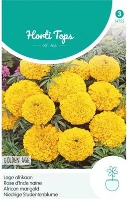 Zaden Tagetes lage Afrikaan Golden Age Hortitops - Hortitops