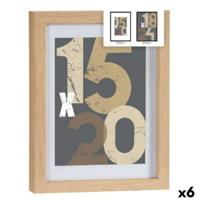 Muurfotolijst Natuurlijk Glas Hout MDF 20,5 x 2,5 x 26,5 cm (6 Stuks) - thumbnail