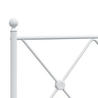 Bedframe met hoofd- en voeteneinde metaal wit 183x213 cm - thumbnail
