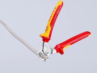 Knipex Kabelschaar | lengte 160 mm | hoofd verchroomd VDE | meercomponenten mantels vorm 1 | 1 stuk - 95 16 160