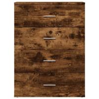 Dressoir 60x39x80 cm bewerkt hout gerookt eikenkleurig - thumbnail