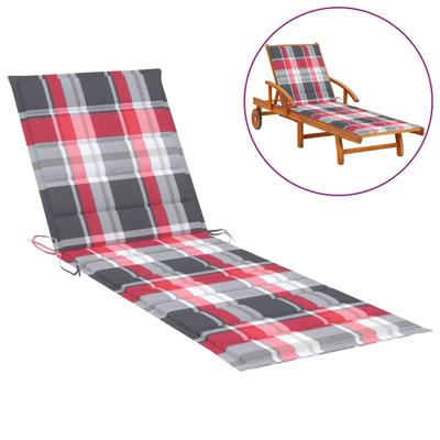VidaXL Ligbedkussen 200x50x3 cm oxford stof ruitpatroon rood